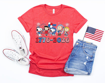 Snoopy 250th Anniversary Shirt, Peanuts Patriotic Tee, USA 250 Shirt 2026, Fourth of July Snoopy Shirt, Independence Day Graphic Tee